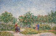 Verliefde paartjes in het park Voyer d'Argenson te Asnieres, 1887 Courting couples in the Voyer d'Argenson park in Asnieres Vincent Van Gogh